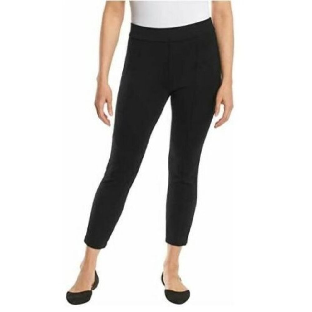 Anne Klein Womens Midweight Tummy Control High Rise Skinny Ponte Pant -Black